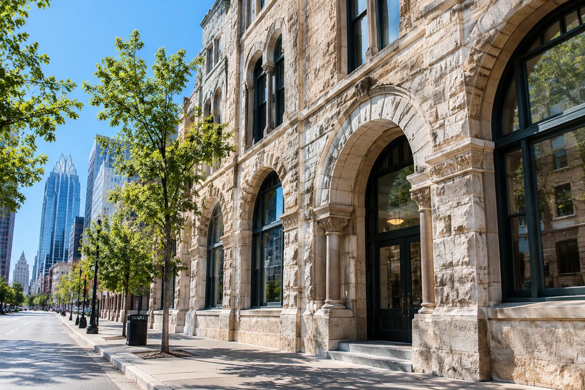 Congress Avenue streetscape and studio location in Austin Texas