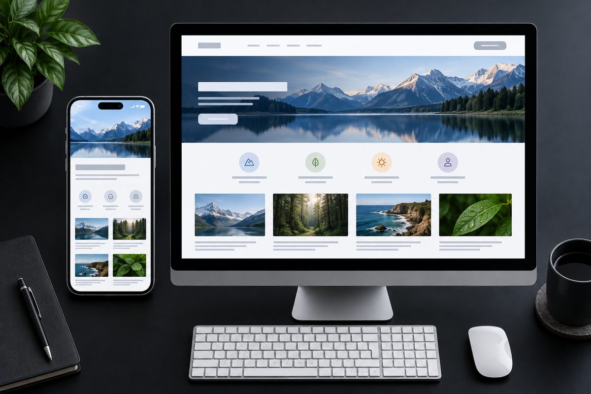 Responsive editorial layout proofing across desktop and mobile screens